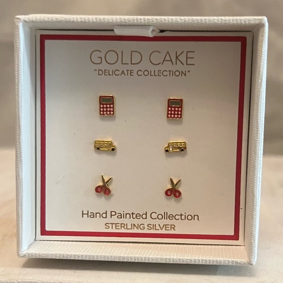 Gold Cake Jewelry - Gold Cake Delicate Collection Three Earring Set